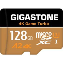 Gigastone 128 GB Micro SD-kort, 4 K UHD Game Turbo, Nintendo-Switch kompatibel, läs/skriv 100/50 MB/s, A2 App Performance, UHS-I U3 C10 Klass 10 Minneskort, med [5 års gratis dataåterställning]